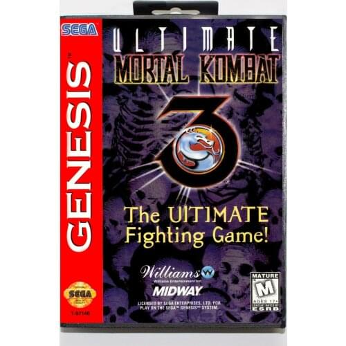 Ultimate Mortal Kombat 3 Boxed Version 16bit MD Game Card For Sega MegaDrive Sega Genesis System