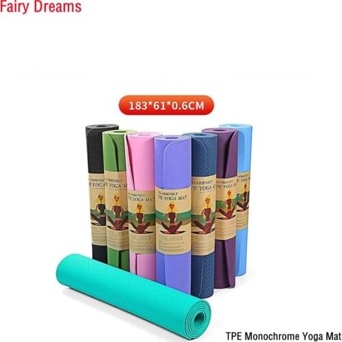 183*61*0.6cm TPE Monochrome Yoga Mats Home Fitness Gymnastic Non-Slip Pad Exercise Environmental Indoor Sport Carpet Workout Mat