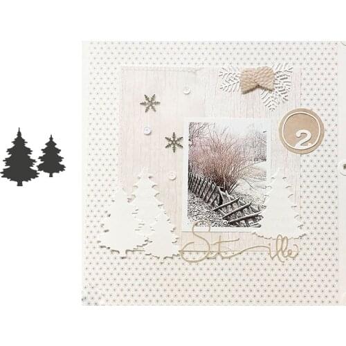 Small winter pine tree metal cutting dies cut die mold Scrapbook cards making paper craft knife mould dies new 2019