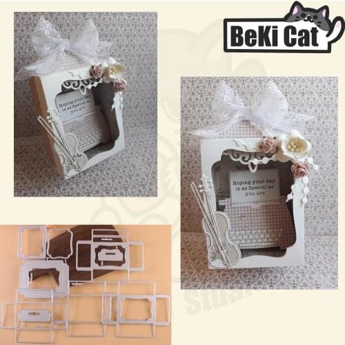 Landscape and Portrait Shadow Boxes Metal Cutting Dies Stencils for DIY Scrapbooking photo album Decorative DIY Paper Cards