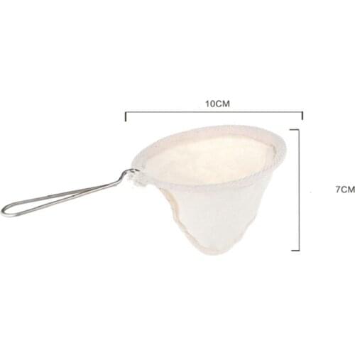 Reusable Coffee Filter Bag Stainless Steel Handle Flannel Cloth Strainer Dropping Pot Mesh Basket Tools