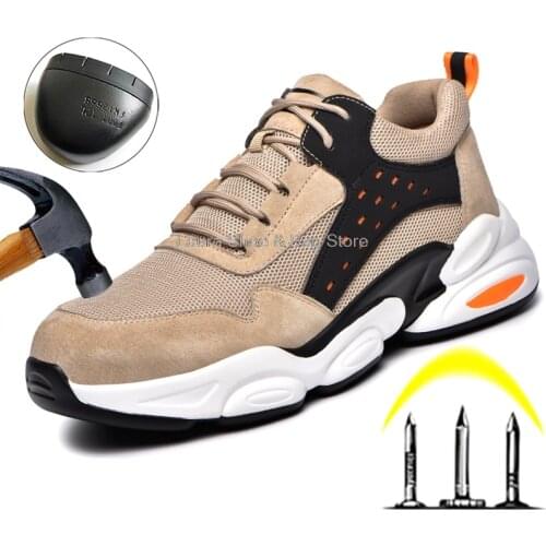 Adult Safety Shoes Anti-puncture Work Boots Indestructible Shoes Working Sneakers Steel Toe Shoes Men Safety FootwearMale Shoes