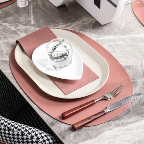 Bean Paste Powder Series Model Room Tableware Set Nordic Dinner Plate Irregular Placemat Dining Table Decoration Ornaments