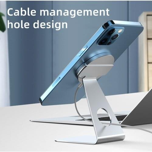 Simplicity Metal Portable Mini Mount Magsafe Charger Stand Desk Holder For iPhone12 Mini iPhone 12 Pro Max bracket