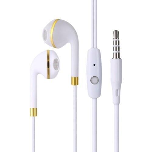 SEMVIS Earphones Flat Ear Type Plastic Mobile Phone Music Game Headset Subwoofer Wire Control with Wheat Earplugs Earphone