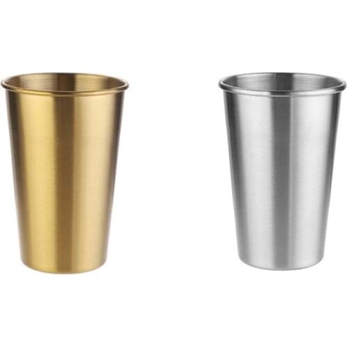 Stainless Steel Beer Cup, Juice Cup, Drop Proof Cup, Household Single Layer Handy Cup, Coffee Cold Drink Cup