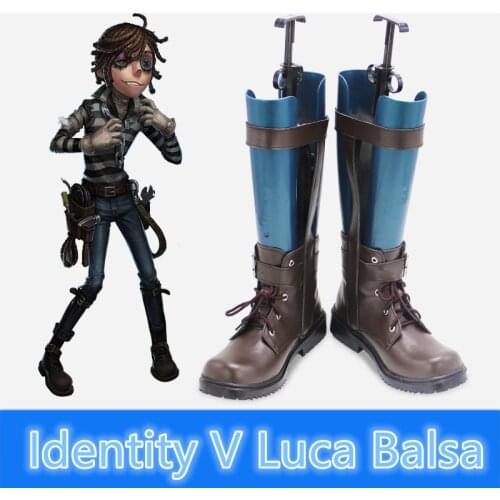 Identity V Luca Balsa Cosplay Shoes Prisoner Luca Balsa Cosplay Costumes Uniforms Halloween Heat Resistant Synthetic Hair+Cap