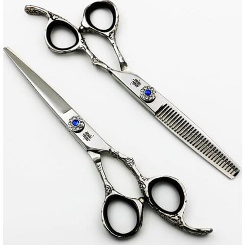 6 Inch Professional Pet Scissors Dog Grooming Cutting+Thinning Shears Kit for Animals Japan440C High Quality Rose Handle