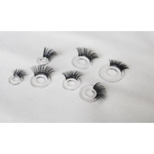 50PCS masckaszem Exclusive customization HANDMADE 14mm-26mm clear eyelash tray with eyelash(NO EYES) for diy doll toy