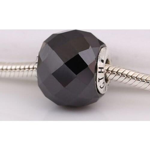 S925 Silver Strength Black Essence Bead Charm For Essence Bracelet Bangle Jewelry Small Hole