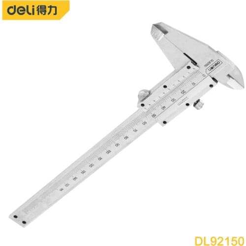Deli Calipers Vernier Caliper (0-150mm) 0.02 Precision Micrometer Popular Metric Machinist Vernier Caliper Thickness Gauge Tools