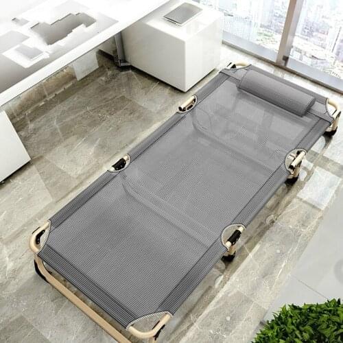 Folding breathable bed by office lounge chair lunch break bed chair simple accompanying bed beach bed outdoor furniture