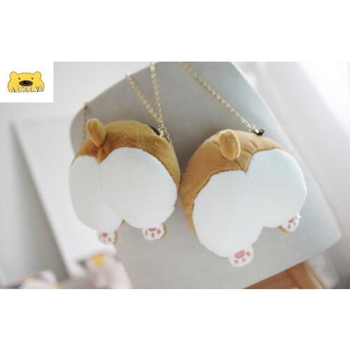 Bag Dog Plush Bag Kawaii Corgi Bag Coin Purse Travel Cosmetic Makeup Bag Women Small Children Student Girl Stuffed Birthday Gift