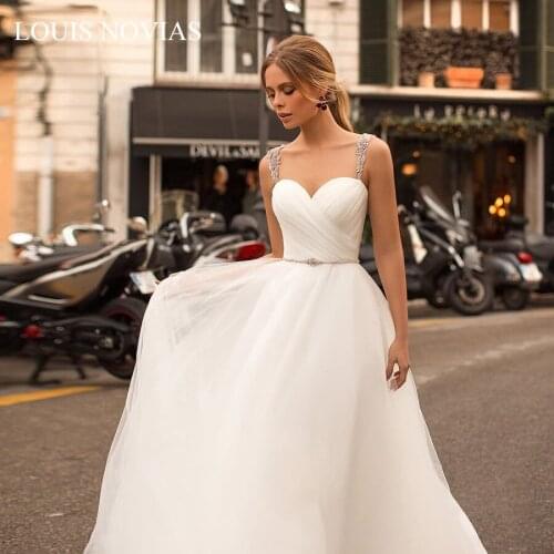 Louis Novias New DesignBall GownSleevelessWedding Frocks WhiteFloor-LengthSilky OrganzaZipperTulle Wedding Dresses