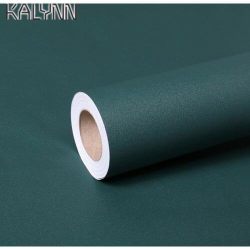 Dark Green Self-Adhesive Wallpaper Bedroom Kitchen Drawer Liner Cabinet Sticker PVC Waterproof Contact Paper Wall Decorate Mural