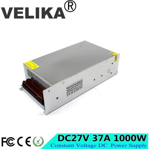 AC110 220V to DC 27V Voltage Transformer 37A 1000W Switching Switch Power Supply For Led Strip Lamp Lighting CNC CCTV Motor
