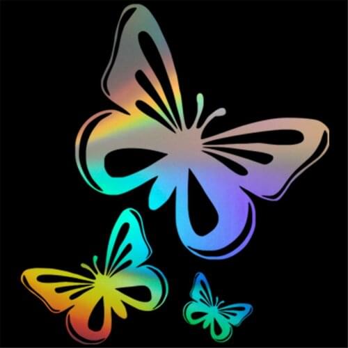 Three Creative Butterflies Car Stickers Glass Wall Laptop Truck Door Van Decals