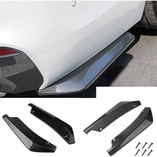 2Pcs Universal Car Rear Bumper Lip Spoiler Diffuser Splitter Scratch Protector Universal Duurzaam Lichtgewicht Met 6 Schroeven
