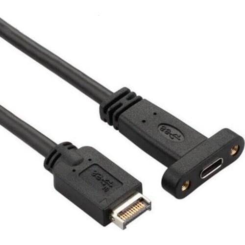 Usb3.1 Usb 3.1 Front Panel Header Type-E Type E To Usb-C Type-C C Female Extension Cable With Panel Mount Screw