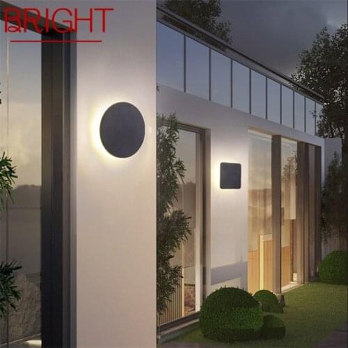 BRIGHT Modern Patio Wall Light Fixture Waterproof LED Sconce Simple Creative Decorative For Home Bedroom Porch Balcony