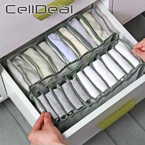 3 Color Foldable Underwear Bra Socks Panty Drawer Closet Organizer Boxes for Underwear Scarfs Socks Bra Home Drawer Divider