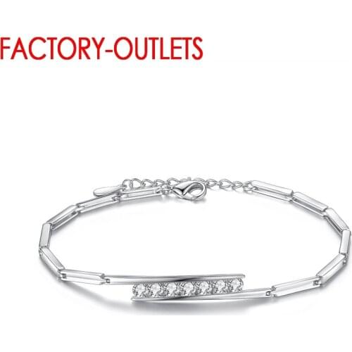 Factory Cheap Price Simple Design Bracelet For Women/Girls/Ladies 925 Sterling Silver Crystal Jewelry Accessory Fast Shipping
