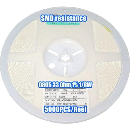 1 Reel 0805 33R 33 Ohm 1% 1/8W SMD Resistance 5000PCS/Reel