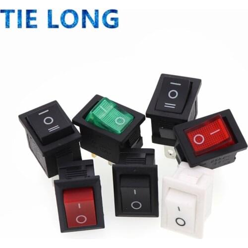 10Pcs Push Button Switch 10x15mm SPST 2Pin 3pin 3A 250V KCD11 Snap-in On Off Boat Rocker Switch 10MM*15MM Black Red White
