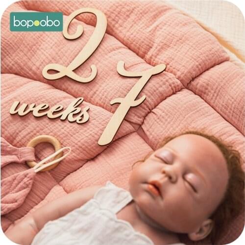 19pcs/lot Baby Milestone Cards Wooden Photography Milestones Memorial Monthly Newborn Commemorativenir Newborn Photo Accessories