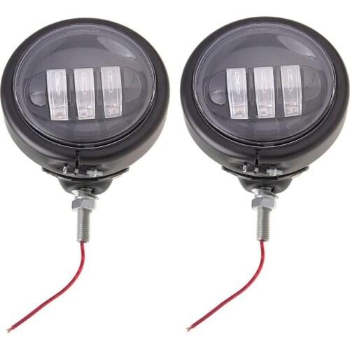 2PCS 4.5" Inch Motorcycle Round LED Auxiliary Fog Lights+4.5" Fog Lights Housing Bucket for Softail Touring