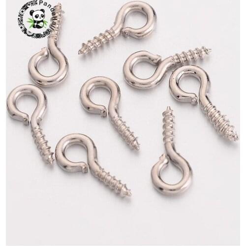 Iron Screw Eye Pin Bail Peg for Half-Drilled Beads 8x4x1mm hole: 2mm