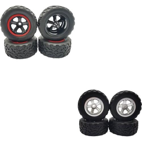 4Pcs Rubber Tires Wheel Upgrade for WPL D12 1/10 RC Truck Car Parts