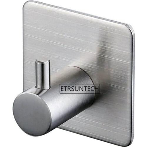 50pcs Bathroom Self Adhesive Stainless Steel Hooks For Hanging Wall Hanger Key Bag Clothes Coat Holder Kitchen Towel Hook