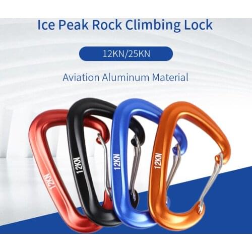 7075 aviation aluminum 12kn screw lock rock climbing machine main lock screw lock is strong and durable
