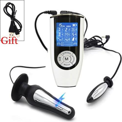 Electric Shock Pulse Anal Butt Plug Electro Stimulator Penis Ring Gay Prostate Massage High Performance Host Men Masturbation