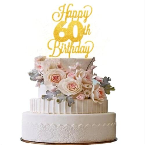 Glitter Gold 60th Mum/ Dad Cake Topper,70 Topper, Glitter Gold Birthday Cake Topper Cake Decorating Accessory
