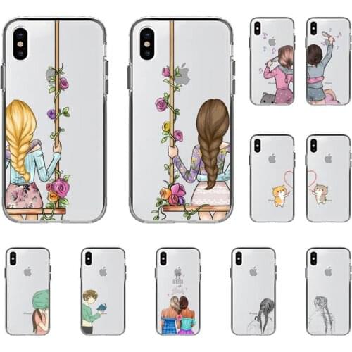 TOPLBPCS Girls Bff Best Friends Forever Phone Case for iPhone 11 12 pro XS MAX 8 7 6 6S Plus X 5S SE 2020 XR case