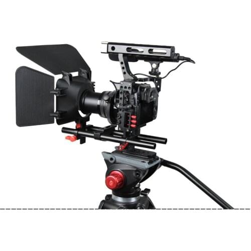 DSLR RIG MOVIE KIT SHOULDER MOUNT Matte Box Follow Focus Cage for Sony A7 II A7r A7s for Panasonic GH4 Cameras Video Camcorders