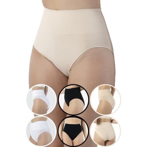 FORMeasy 6 Pack 2 White 2 Black 2 Beige Seamless High-waist Brief