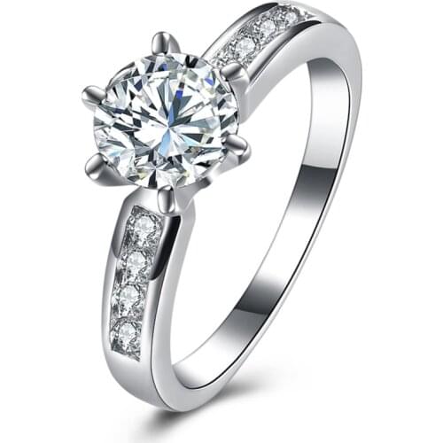 AAA Zircon Engagement Rings for women silver color Wedding rings female anel Austrian Crystals Jewelry top quality