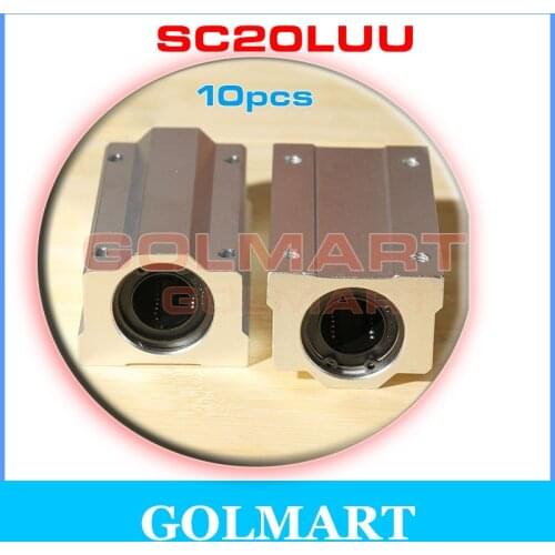 10pcs Kugellager Linearlager lang Linearschlitten SC20LUU SCS20LUU 20mm Linear Bearing flat axis for 20mm shaft rail