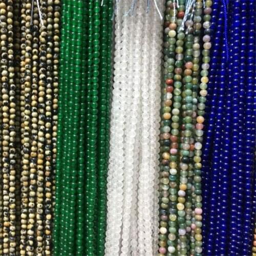 Small Beads Natural Stone Gems Garnet lapis lazuli Tigereye Agates Jaspers Loose Beads 2 3mm for Jewelry Making DIY Bracelet