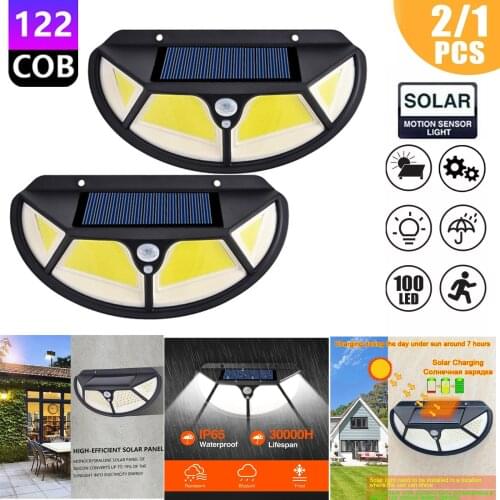 Powerful Outdoor Solar Light For Garden Decoration122 LED Solar Lamp Powered Waterproof PIR Motion Sensor street porch Light
