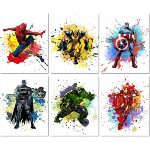 DIY 5D Diamond Painting Marvel Avengers Superheros Spiderman Iron Man Cross Ctitch Kits Diamond Mosaic Embroidery Home Decor