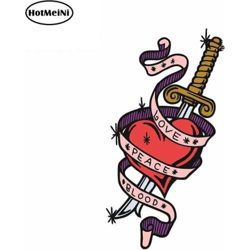 HotMeiNi 13cm x 6.8cm For Sword Tattoo Car Door Protector High Quality Custom Car Sticker Surfboard Graphics Personality Decal