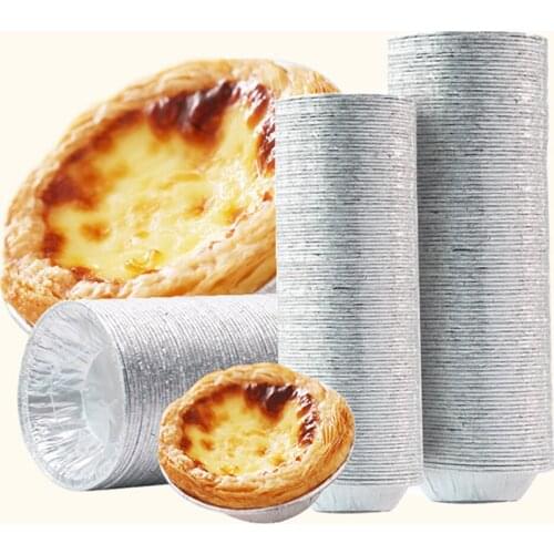 100pcs Disposable Aluminum Foil Baking Cookie Muffin Cupcake Egg Tart Mold Round Baking Tool Baking Cups