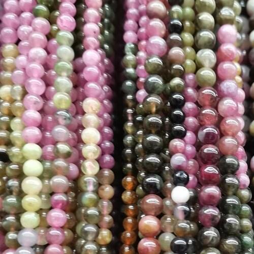 Wholesale 4mm 5mm AAA Tourmaline 100% Natural stone Beads For Jewelry Making for Beadwork DIY Bracelet, Necklace free shipping