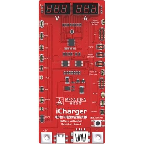 Mega Idea iCharger Battery Activation Board for 5 6 7 8 X XSMAX 11Promax Samsung Xiaomi Circuit Board Fast Charging Tester