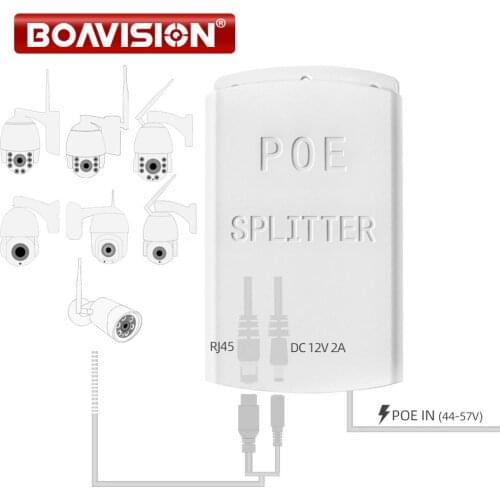 POE DC 48V To 12V 2A PoE Splitter Anti-Interference 30W POE Adapter Cable Power Supply Module Waterproof IP65 Outdoor Use