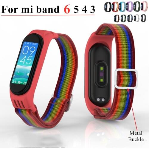 For Xiaomi MI Band 6 5 4 3 Nylon Elastic Replacement Strap Sport Wristband MiBand 4 3 6 5 Bracelet Smart Watch Accessories Loop